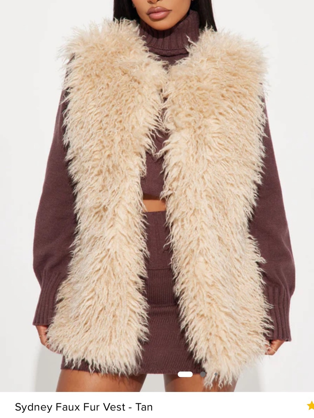 Fashion Nova Tan Sydney Faux Fur Vest